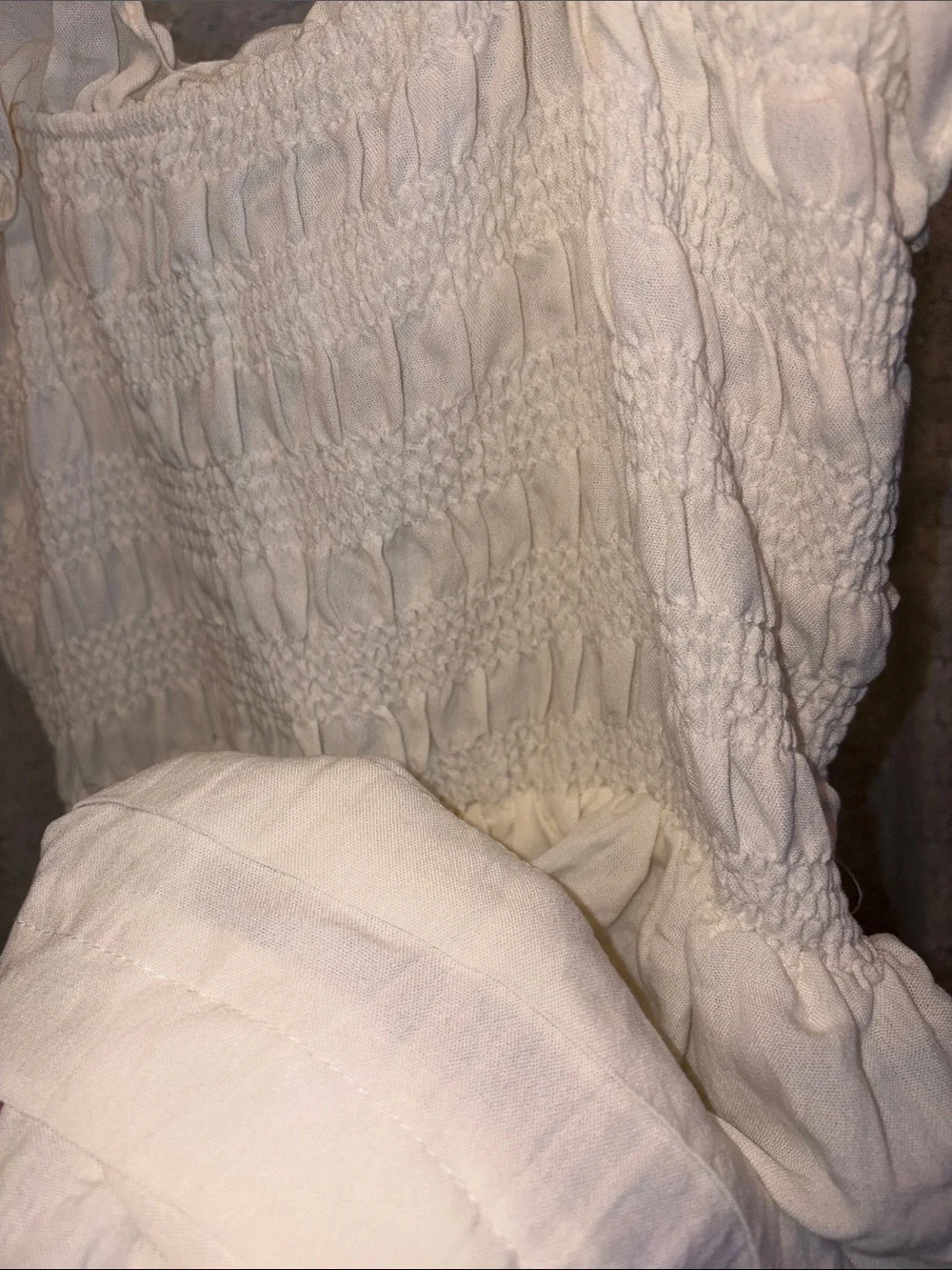 Cream Smocked Sundress